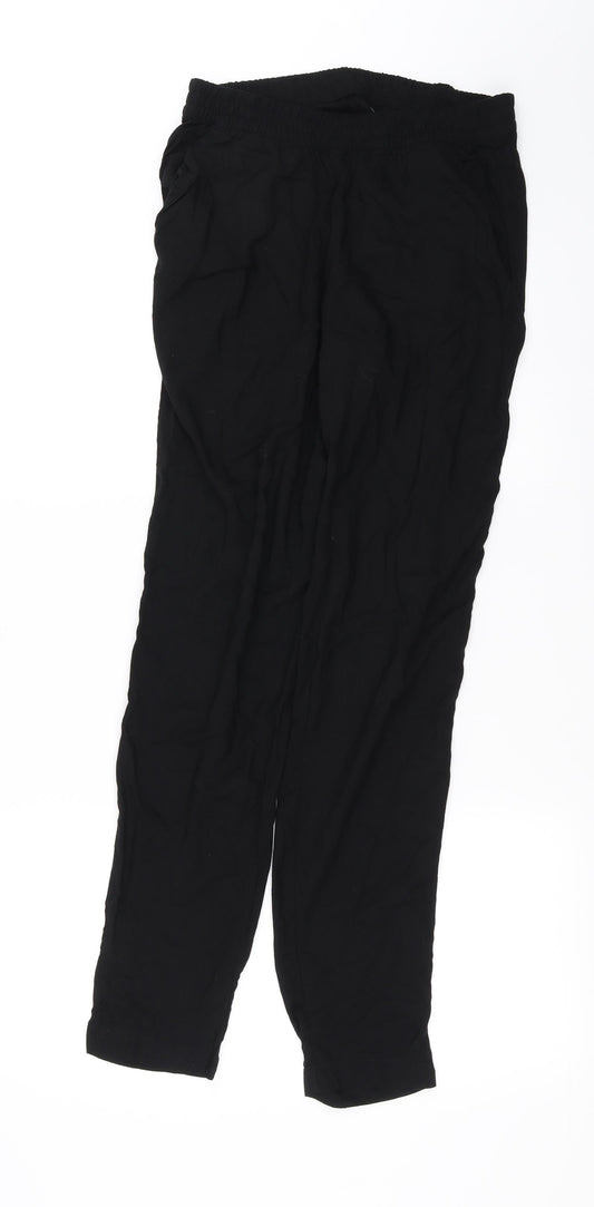Womens UK Size 6 H&M Regular Fit Sweatpants Black Trousers