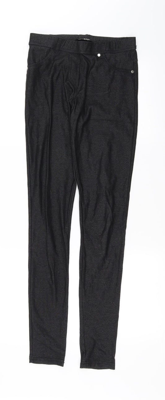 Womens UK Size 8 Select Regular Fit Straight Black Jeans