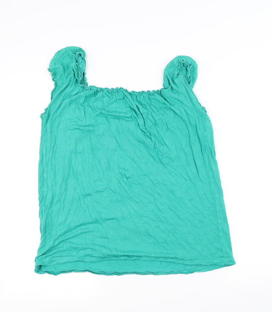 Papaya Womens Green Basic T-Shirt Size 14