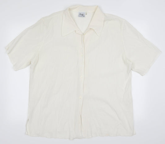 Womens UK Size 20 Classic Ivory Basic Button-Up