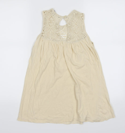 Womens UK Size 8 Atmosphere Beige Basic Blouse