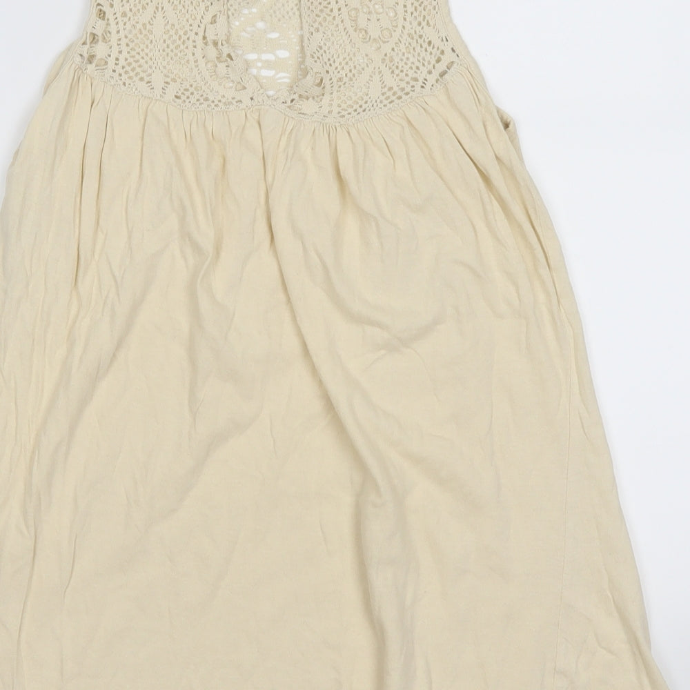 Womens UK Size 8 Atmosphere Beige Basic Blouse
