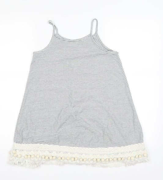 NEXT Girls White Striped A-Line Size 7 Years