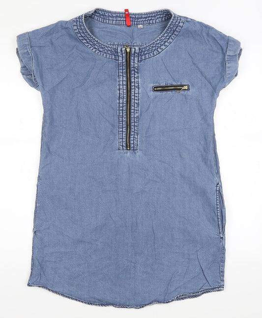 Uniqlo Womens Blue Shirt Dress Size XS