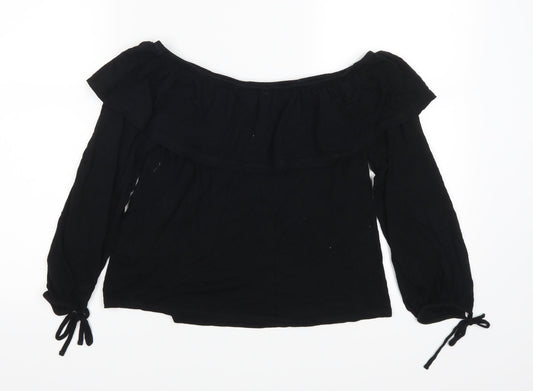Womens UK Size 8 Atmosphere Black Basic Blouse