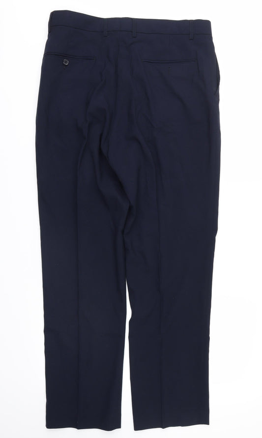 Henley & Knight Mens Blue Trousers Size 34 in