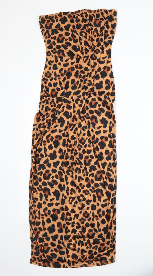 In the Style Womens Orange Animal Print Straight & Pencil Set Size 8