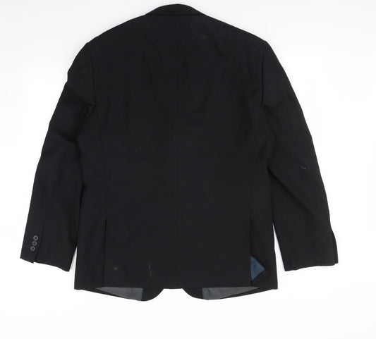 Preworn Mens Black Jacket Blazer Size L