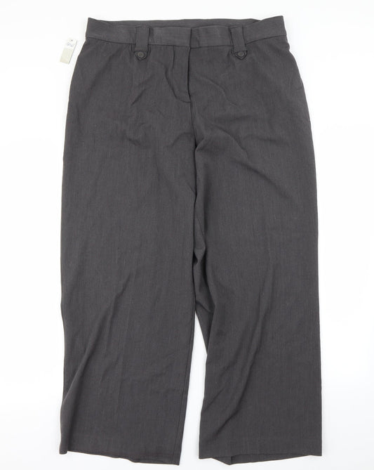 Womens UK Size 18 BM Regular Fit Dress Pants Grey Trousers