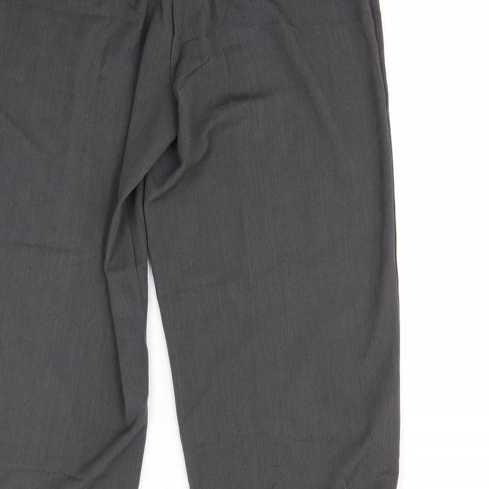 Womens UK Size 18 BM Regular Fit Dress Pants Grey Trousers