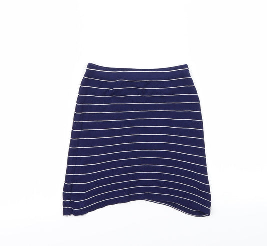 PRETTYLITTLETHING Womens Blue Striped Mini Skirt Size 6