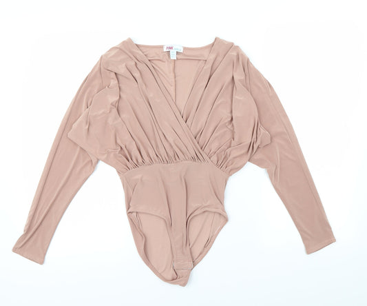 Womens UK Size 6 Pink Vanilla One-Piece Pink Bodysuit