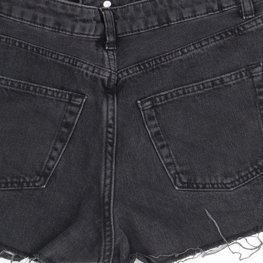 Topshop Womens Black Cut-Off Shorts Size 8