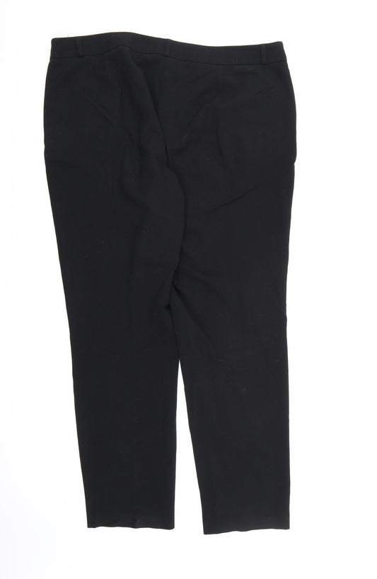 Marks and Spencer Womens Black Rayon Dress Pants Trousers Size 18 L28 in