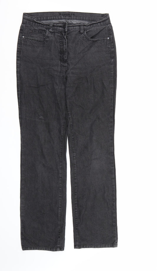 Womens UK Size 12 Bexleys Regular Fit Straight Black Jeans
