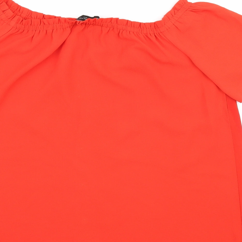 Womens UK Size 14 Dorothy Perkins Orange Basic Blouse