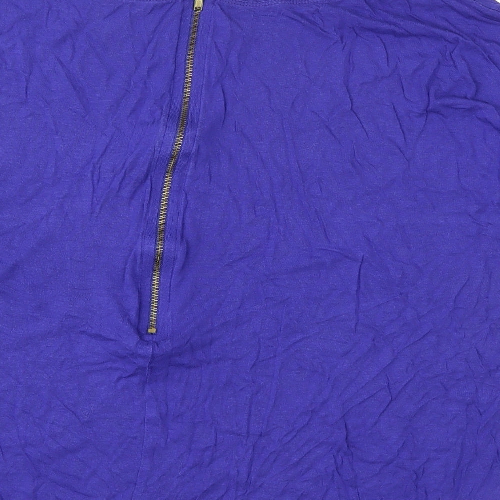 Papaya Womens Blue Jersey Basic Blouse Size 8