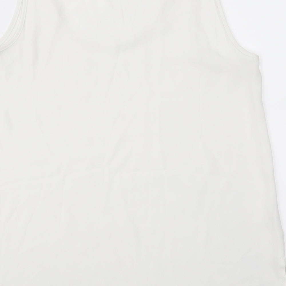 Papaya Womens White Chiffon Basic Blouse Size 8