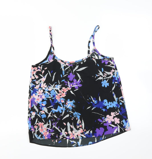 George Womens Black Floral Camisole Blouse Size 8