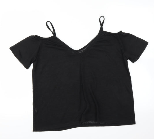 Primark Womens Black Basic Blouse Size 14 - sheer