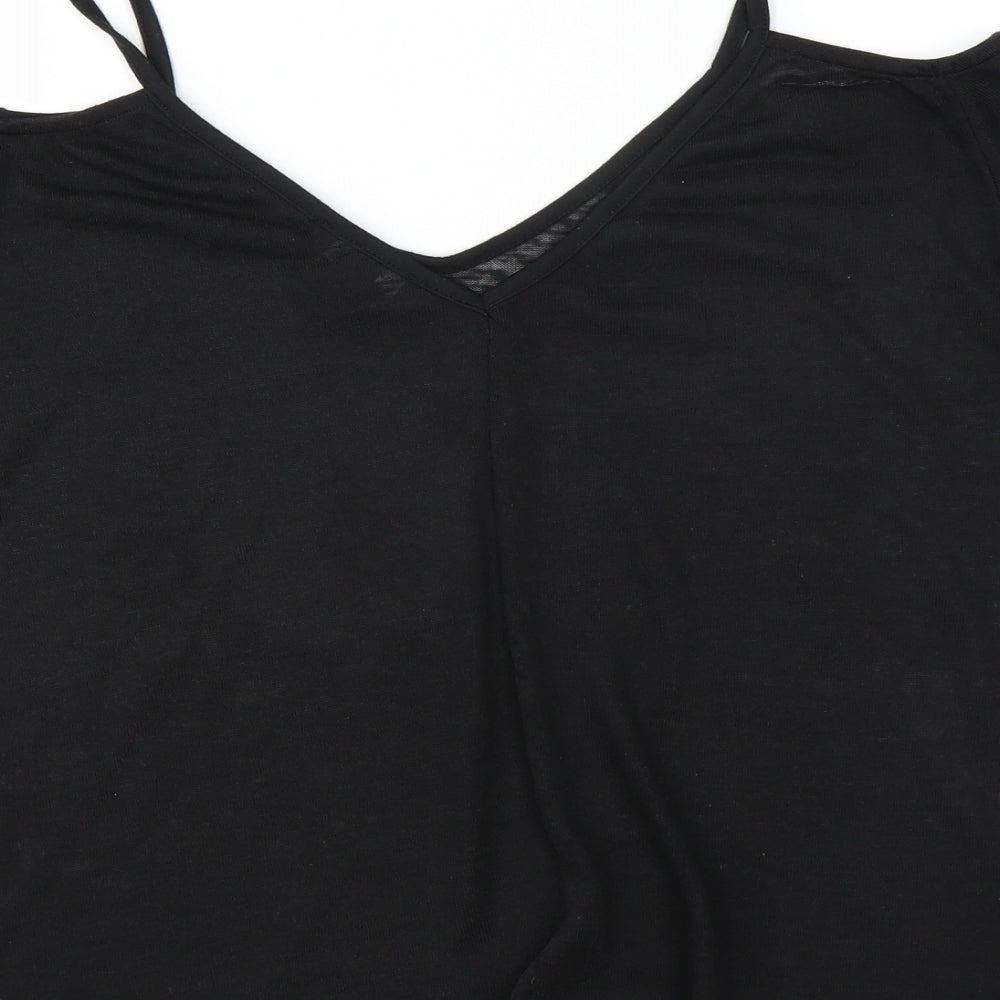 Primark Womens Black Basic Blouse Size 14 - sheer