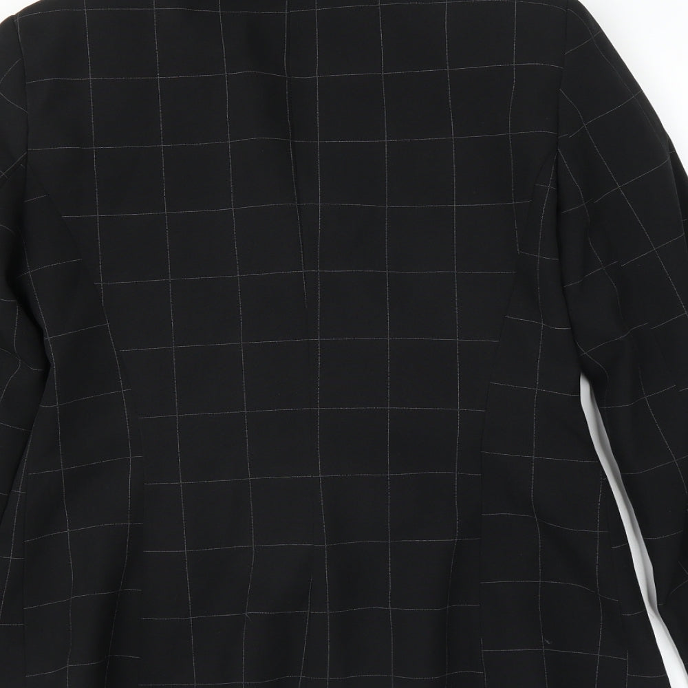 New Look Womens Black Check Jacket Suit Jacket Size 12