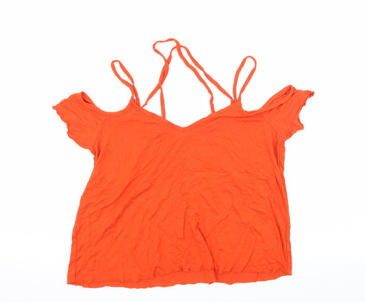 Primark Womens Orange Jersey Camisole Tank Size 6 - Strappy
