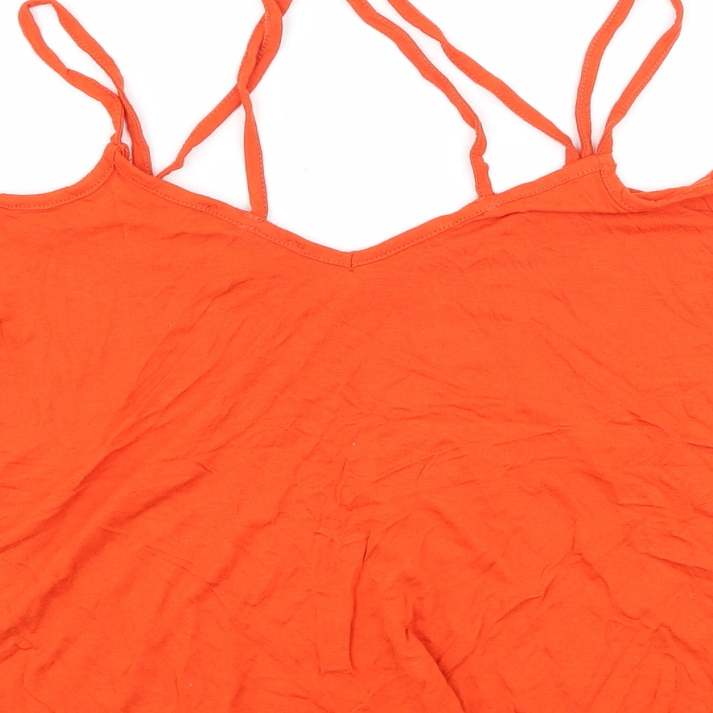 Primark Womens Orange Jersey Camisole Tank Size 6 - Strappy