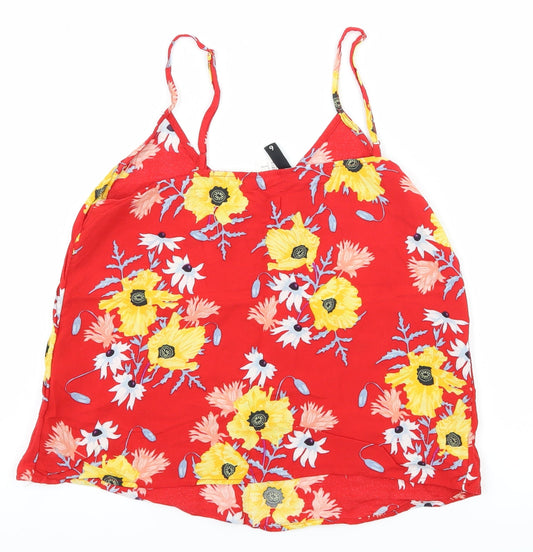Divided by H&M Womens Red Floral Camisole Tank Size 6