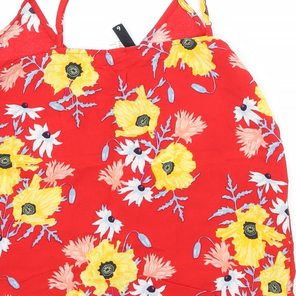 Divided by H&M Womens Red Floral Camisole Tank Size 6