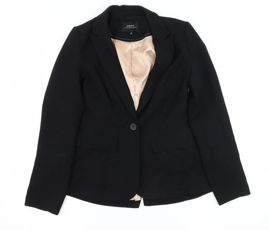 Womens UK Size 8 Papaya Regular Black Suit Jacket