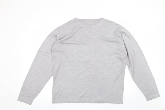 NEXT Mens Grey Check Pullover Jumper Size M