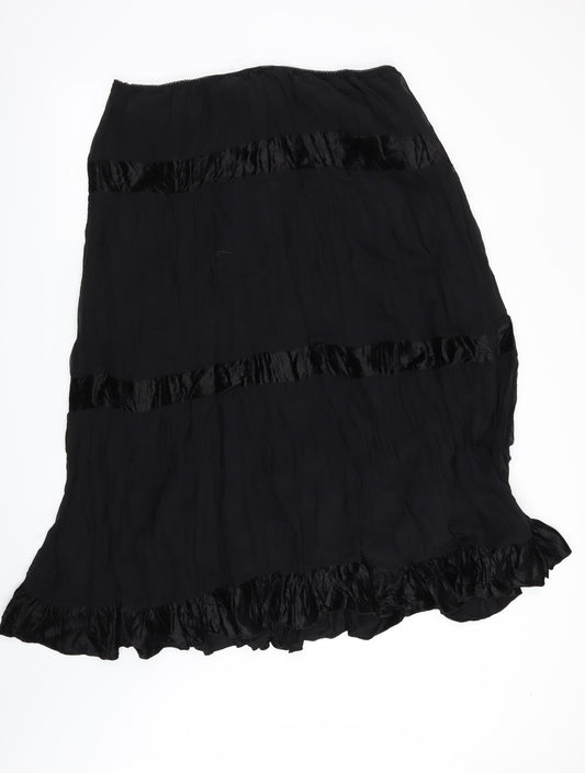 George Womens Black Striped  A-Line Skirt Size 40 in