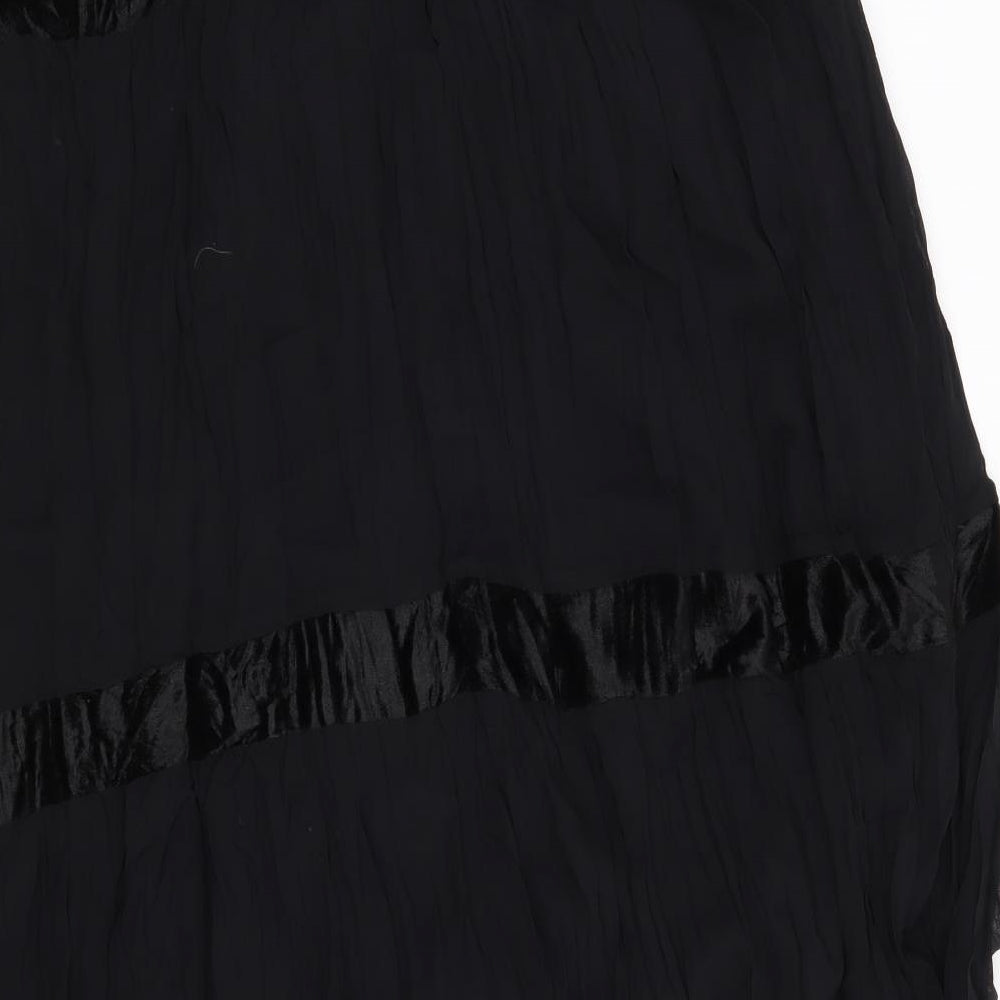 George Womens Black Striped A-Line Skirt Size 40 in