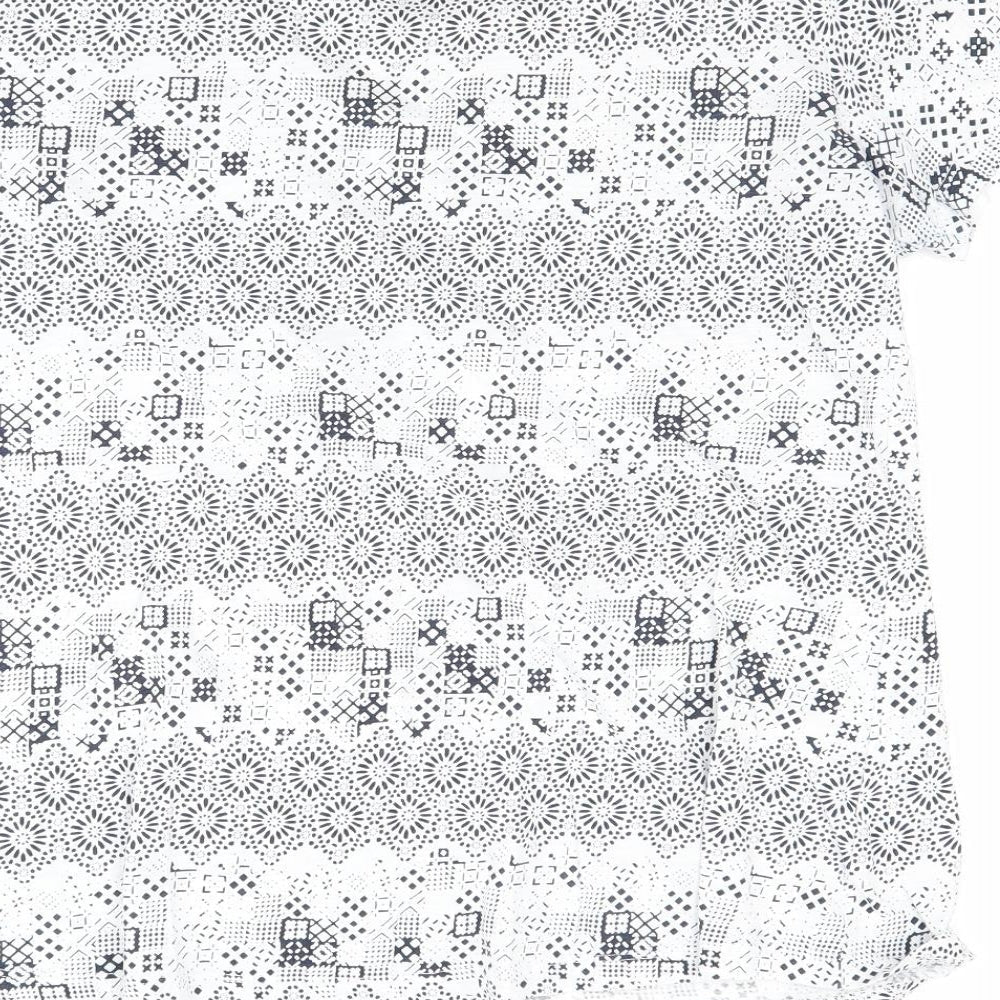 Debenhams Girls White Floral Rayon Basic T-Shirt Size 10 Years