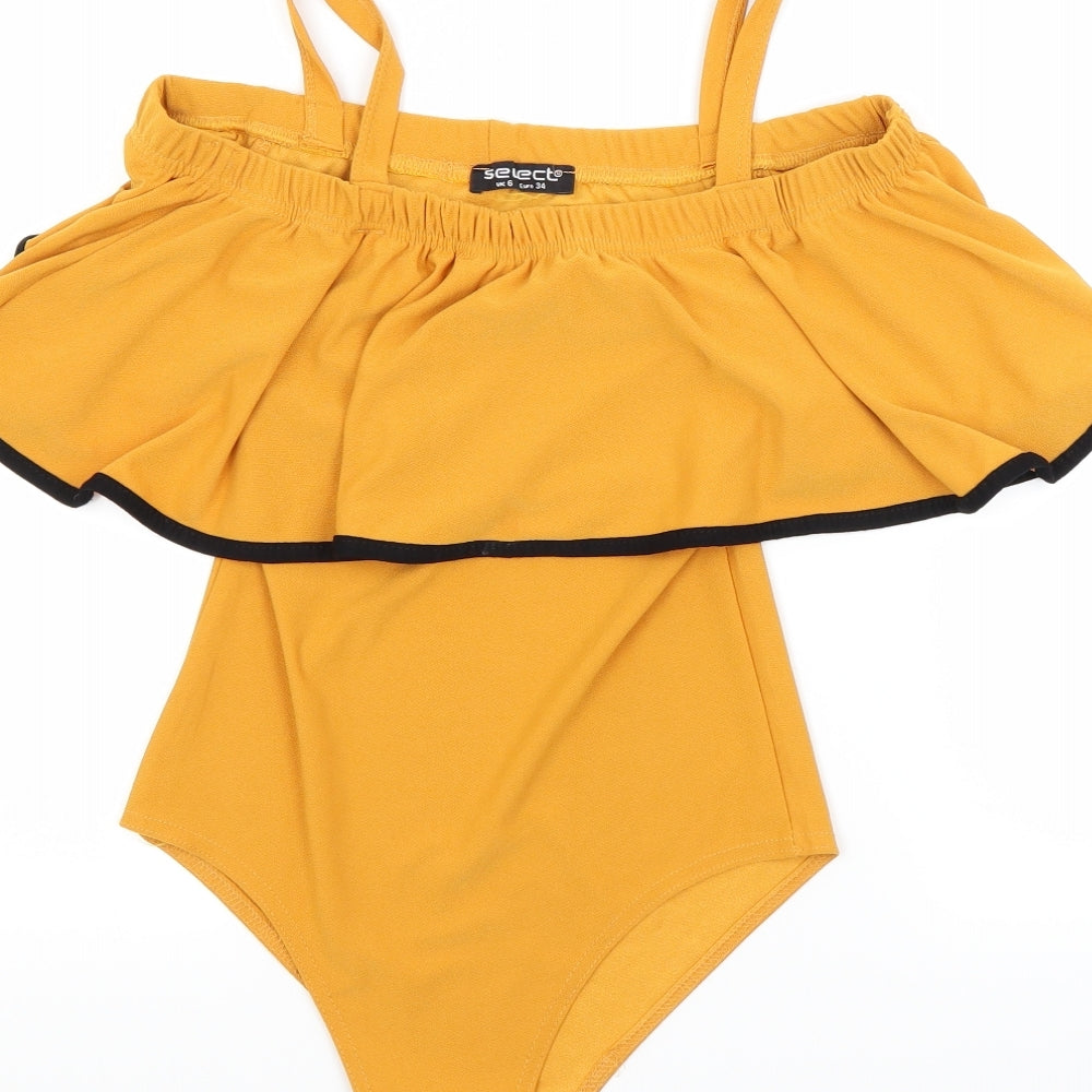 Select Womens Gold   Bodysuit One-Piece Size 6