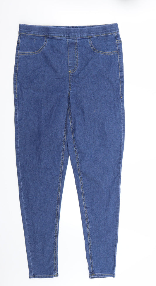 Womens UK Size 12 Avenue Regular Fit Straight Blue Jeans
