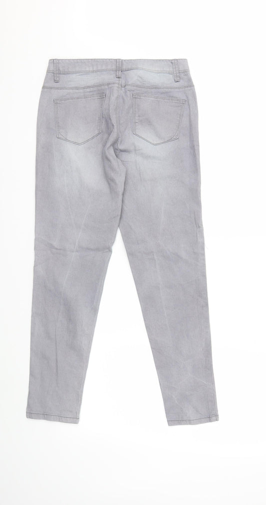 Denim & Co. Womens Green Denim Skinny Jeans Size 12 L28 in