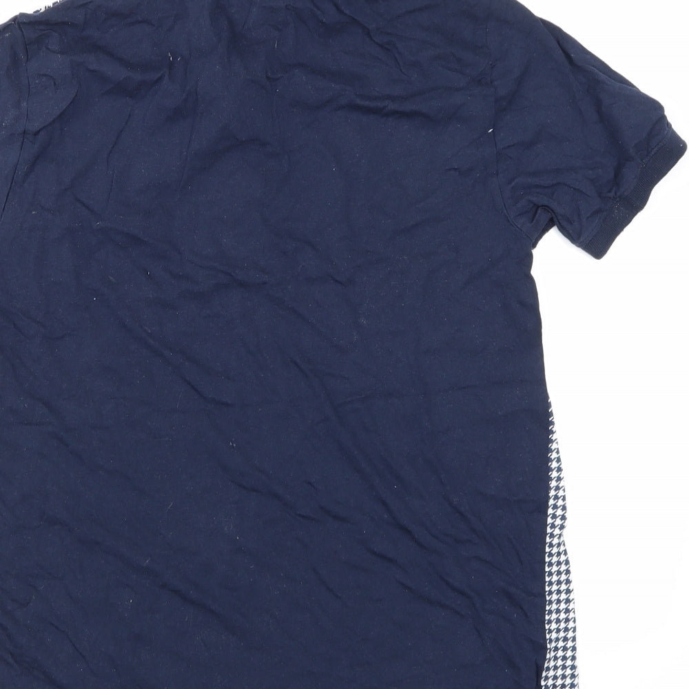 Twisted Soul Mens Blue Check Polo Size S