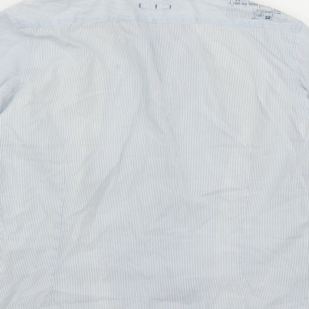 River Island Mens Blue Striped Button-Up Size M