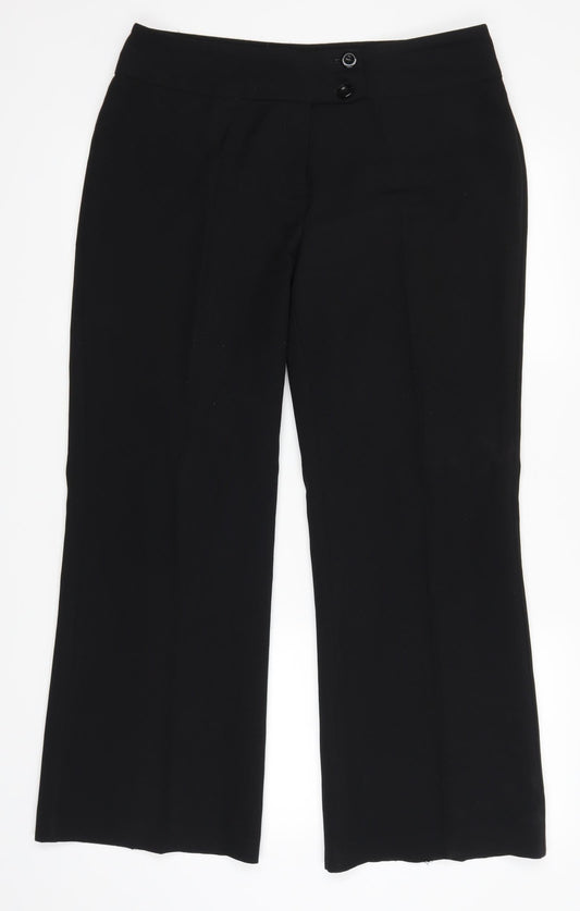 Womens UK Size 32 in F&F Regular Fit Black Trousers