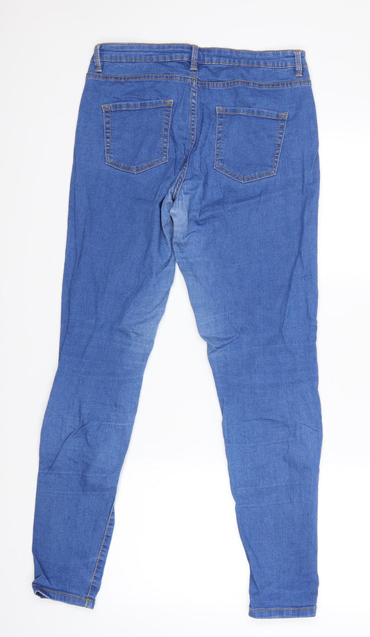 Denim & Co. Womens Blue Skinny Jeans Size 10 L28 in