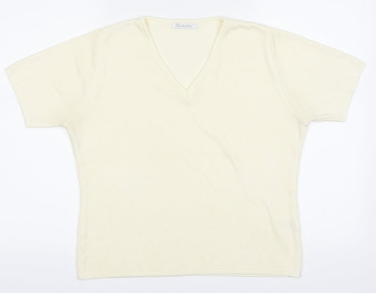 Womens UK Size 14 Berkertex Yellow Basic T-Shirt