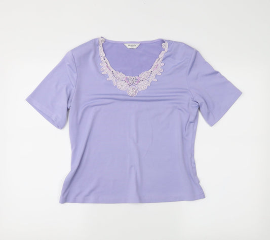 Womens UK Size 14 Berkertex Purple Basic Blouse
