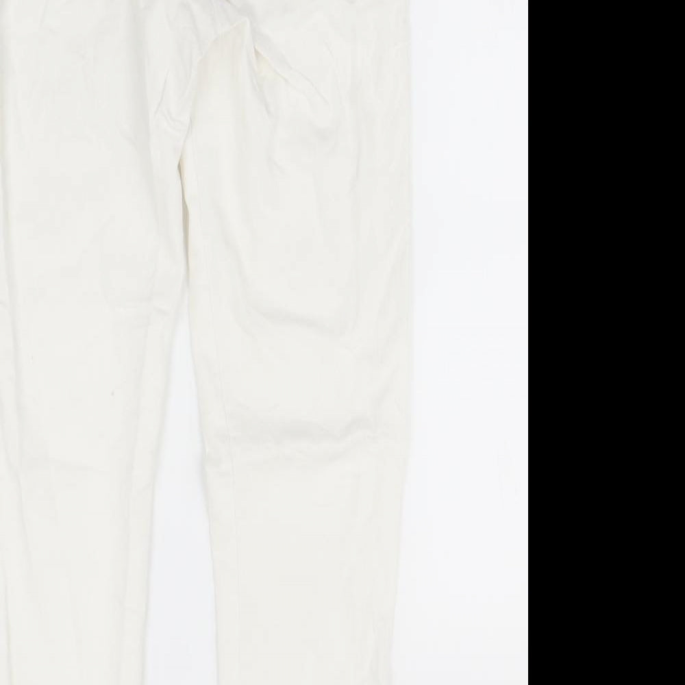 Womens UK Size 6 H&M Regular Fit Dress Pants White Trousers