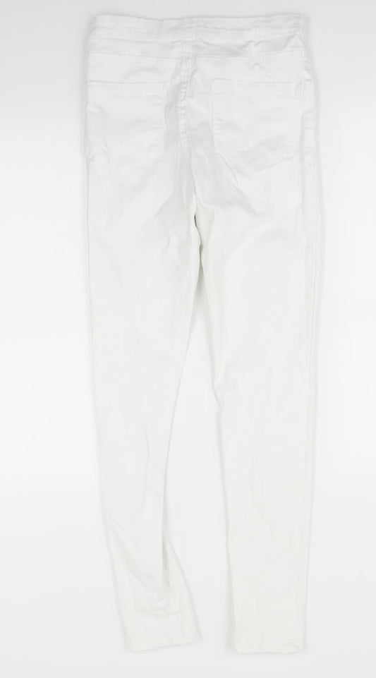 denim&co Womens White Skinny Jeans Size 10 L28 in