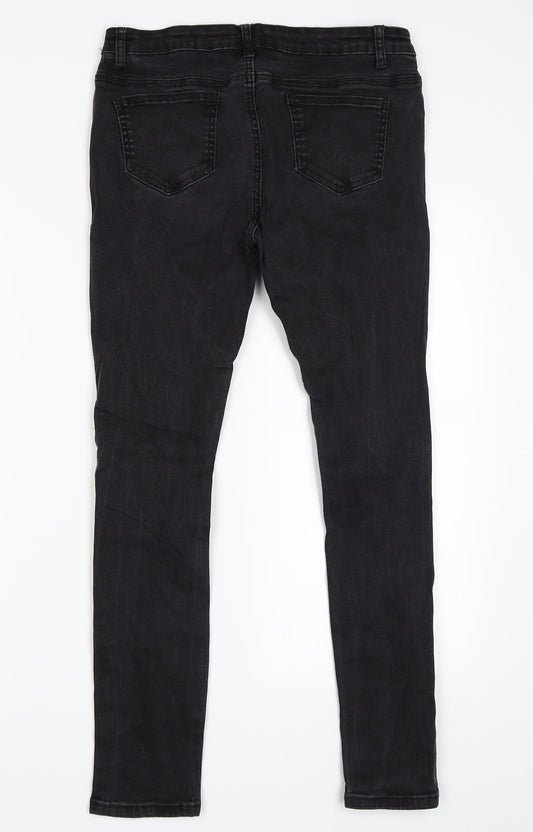 Womens UK Size 14 The Rockin Rev Regular Fit Skinny Black Jeans