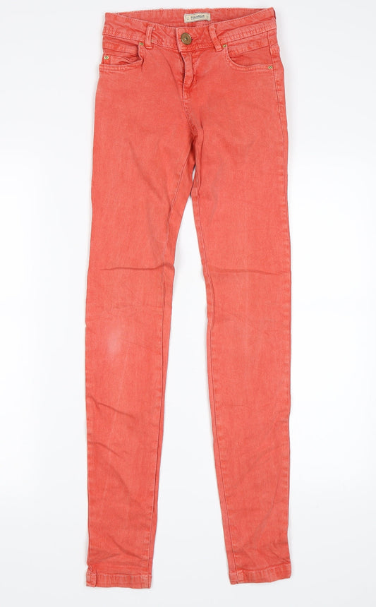 Pull&Bear Womens Pink Skinny Jeans Size 24 in L32 in