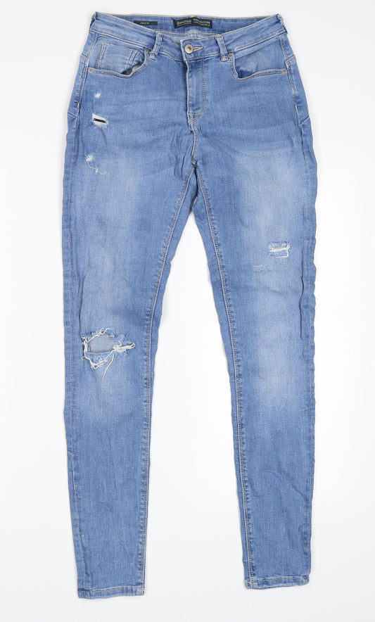 Womens UK Size 26 in Bershka Regular Fit Skinny Blue Jeans