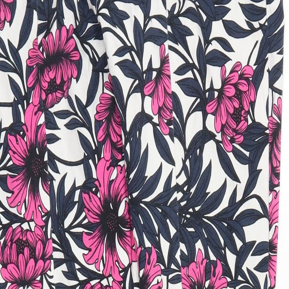 Atmosphere Womens White Floral Trousers Size 10